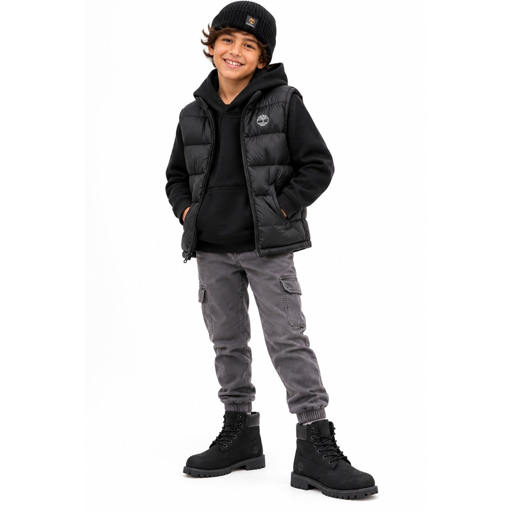NWT Timberland Youth 6-Inch Premium Waterproof Black Boots Size 3 12707